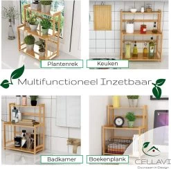 Cellavi Duurzaam Kruidenrek Staand Van Bamboe - Keukenrek Verstelbaar - Keuken Accessoires - Stevige Constructie - Multifunctioneel En Waterafstotend -Voedselopslag Winkel 1200x1185 2