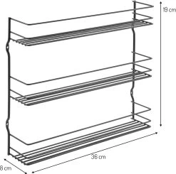 Tomado Metaltex - Pepito Kruidenrek - 3 Etages - Zwart - 36x8x31cm 6 Tomado Metaltex - Pepito Kruidenrek - 3 Etages - Zwart - 36x8x31cm -Voedselopslag Winkel 1200x1188 2