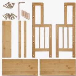 Navaris Keukenrek Met 3 Planken - Verstelbaar Kruidenrek Van Bamboe - Staand - Stevige Constructie - Natuurlijk Bamboehout - Waterafstotend -Voedselopslag Winkel 1200x1195 7