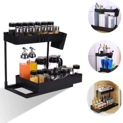 Kruidenrekken, Opslagrekken In De Keuken, 2 Lagen, Naaierrekken Op Het Aanrecht, Voor Organisatoren Van Kruidenrekken, Aardewerk/Opbergrekken Van De Keuken