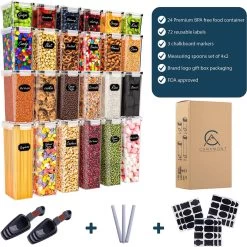 Empyrea Set Van 24 Luchtdichte Vershouddozen, Voorraad Bussen Opslag En Organisatie, Keuken En Voedselcontainer, Voorraadpotten Van Kunststof, BPA-vrij, 72 Etiketten, 3 Markers En 8 Lepels Meegeleverd | Keuken Organizer Voorraadcontainers 11 Empyrea Set Van 24 Luchtdichte Vershouddozen, Voorraad Bussen Opslag En Organisatie, Keuken En Voedselcontainer, Voorraadpotten Van Kunststof, BPA-vrij, 72 Etiketten, 3 Markers En 8 Lepels Meegeleverd | Keuken Organizer Voorraadcontainers -Voedselopslag Winkel 1200x1198 15