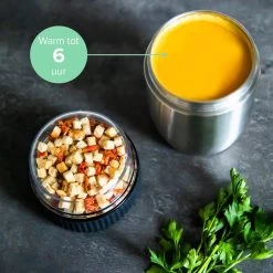 Coninx Thermos Lunchbox - Muesli Beker To Go - Isoleer Lunchpot - Yoghurtbeker To Go - Mueslibeker 840ml (600ml+240ml) - RVS / Roze -Voedselopslag Winkel 1200x1200 1