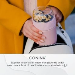 Coninx Yoghurtbeker To Go - Muesli Beker To Go - Lunchbeker - Mueslibeker 640ml (450ml+190ml) - Roze -Voedselopslag Winkel 1200x1200 137