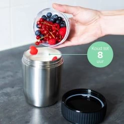 Coninx Thermos Lunchbox - Muesli Beker To Go - Isoleer Lunchpot - Yoghurtbeker To Go - Mueslibeker 840ml (600ml+240ml) - RVS -Voedselopslag Winkel 1200x1200 174