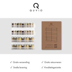 QUVIO Groot Kruidenrek - Staal - Wit - Ophangbaar - Voor 32 Kruidenpotjes - 4 Laags -Voedselopslag Winkel 1200x1200 184