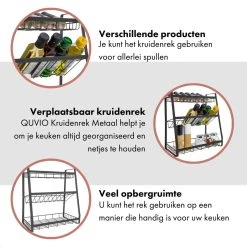 QUVIO Kruidenrek - Keukenrek Staand - Keukenrekje - Keukenrek - Aanrecht Organizer - Metaal - 19 X 35 X 38 Cm 10 QUVIO Kruidenrek - Keukenrek Staand - Keukenrekje - Keukenrek - Aanrecht Organizer - Metaal - 19 X 35 X 38 Cm -Voedselopslag Winkel 1200x1200 208