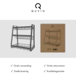 QUVIO Kruidenrek - Keukenrek Staand - Keukenrekje - Keukenrek - Aanrecht Organizer - Metaal - 19 X 35 X 38 Cm 13 QUVIO Kruidenrek - Keukenrek Staand - Keukenrekje - Keukenrek - Aanrecht Organizer - Metaal - 19 X 35 X 38 Cm -Voedselopslag Winkel 1200x1200 209