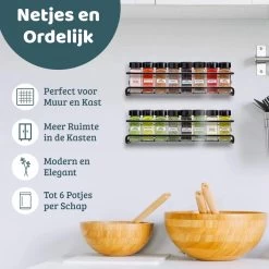 Mmoods Kruidenrek Ophangbaar Zonder Boren - 4 Laags Voor 24 Kruidenpotjes - Speciaal Voor Muur, Wandkast, Kastdeur - Hangende Kruidenorganizer Keuken - Keukenaccessoires -Voedselopslag Winkel 1200x1200 211