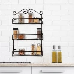 KitchenBrothers Kruidenrek - Staand En Ophangbaar - Voor 21 Potjes - 3 Laags - Metaal -Voedselopslag Winkel 1200x1200 227