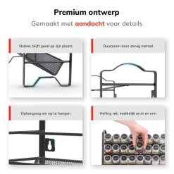 Deleca Kruidenrek Organizer Met 24 Kruidenpotjes - Vierkant - Strooideksel & Labels - Ophangbaar Of Staand - Industrieel / Zwart 24 Deleca Kruidenrek Organizer Met 24 Kruidenpotjes - Vierkant - Strooideksel & Labels - Ophangbaar Of Staand - Industrieel / Zwart -Voedselopslag Winkel 1200x1200 237