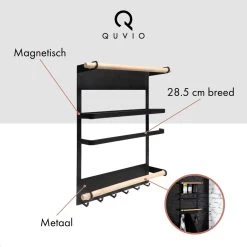 QUVIO Keukenrekje Van Metaal Magnetisch - Kruidenrek - Keuken Opbergrek Voor Kruiden, Handdoeken En Opscheplepels - Zwart 15 QUVIO Keukenrekje Van Metaal Magnetisch - Kruidenrek - Keuken Opbergrek Voor Kruiden, Handdoeken En Opscheplepels - Zwart -Voedselopslag Winkel 1200x1200 253
