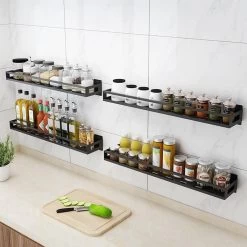 Merkloos Kruidenrek / Opbergrek - RVS - Perforatievrij Aan De Muur Gemonteerd - 50x13x6 Cm - Zwart 9 Merkloos Kruidenrek / Opbergrek - RVS - Perforatievrij Aan De Muur Gemonteerd - 50x13x6 Cm - Zwart -Voedselopslag Winkel 1200x1200 270