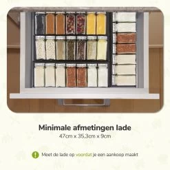Kruidenrek Lade - Zwart - 4 Laags - Aluminium - Kruidenpotjes Opbergen -Voedselopslag Winkel 1200x1200 275