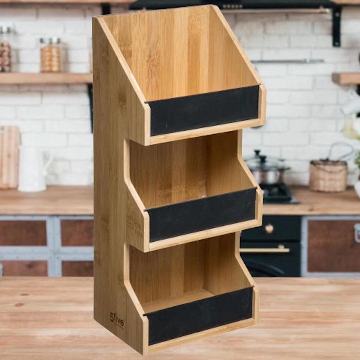 Merkloos Decopatent® 3 Laags Keuken Opbergrek - Staand Rek 3 Etages - Keukenrek - Bamboe Hout - Etagere Rek - Kruidenrek - Keuken Organizer 3 Merkloos Decopatent® 3 Laags Keuken Opbergrek - Staand Rek 3 Etages - Keukenrek - Bamboe Hout - Etagere Rek - Kruidenrek - Keuken Organizer - Afbeelding 3