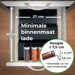 Goedewaere Kruidenrek Lade - 6 Stuks - Keuken Organizers - Keukenlade Organiser - Kruiden Organizer - Uitschuifbaar - Kunststof -Voedselopslag Winkel 1200x1200 285