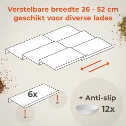 Goedewaere Kruidenrek Lade - 6 Stuks - Keuken Organizers - Keukenlade Organiser - Kruiden Organizer - Uitschuifbaar - Kunststof -Voedselopslag Winkel 1200x1200 289