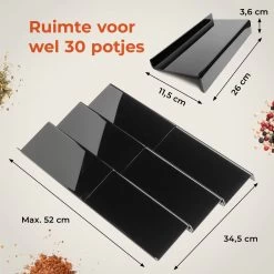 Goedewaere Kruidenrek Lade - 6 Stuks - Keuken Organizers - Keukenlade Organiser - Kruiden Organizer - Uitschuifbaar - Kunststof -Voedselopslag Winkel 1200x1200 291