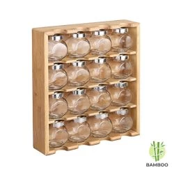 Merkloos Decopatent® Kruidenrekje Ophangbaar - Kruidenrek Inclusief 16 Kruidenpotjes - Bamboe Hout - 4 Laags -Voedselopslag Winkel 1200x1200 303