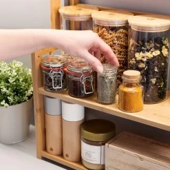 Navaris Keukenrek Met 3 Planken - Verstelbaar Kruidenrek Van Bamboe - Staand - Stevige Constructie - Natuurlijk Bamboehout - Waterafstotend -Voedselopslag Winkel 1200x1200 304