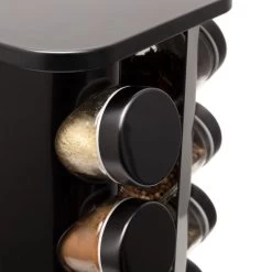 Pazzo Goods - Kruidenrek Staand - Kruidenrek Met Potjes - Zwart - RVS - Kruidenrek Draaibaar - 20 Kruidenpotjes - Inclusief Stickers & Stift - Kruiden Carrousel -Voedselopslag Winkel 1200x1200 306