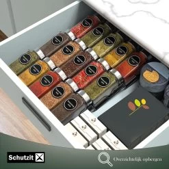 Schutzit - Kruidenrek Lade - Metaal - Zwart - 3 Lagen - Kruiden Organizer Liggend Ladeinzet -Voedselopslag Winkel 1200x1200 323