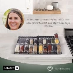 Schutzit - Kruidenrek Lade - Metaal - Zwart - 3 Lagen - Kruiden Organizer Liggend Ladeinzet -Voedselopslag Winkel 1200x1200 324
