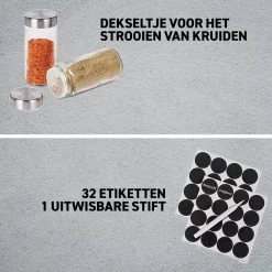 Merkloos Draaibaar Kruidenrek Met 20 Kruidenpotjes - Kruidenrek Staand - Aanrecht Organiser - Glazen Potjes Met Deksel - Inclusief 32 Etiketten En 1 Uitwisbare Stift - Ronde Afwerking - Zwart 13 Merkloos Draaibaar Kruidenrek Met 20 Kruidenpotjes - Kruidenrek Staand - Aanrecht Organiser - Glazen Potjes Met Deksel - Inclusief 32 Etiketten En 1 Uitwisbare Stift - Ronde Afwerking - Zwart -Voedselopslag Winkel 1200x1200 331