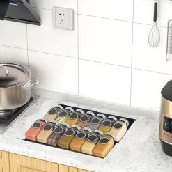 Kitchenful Kruidenrek Lade - Kruiden Organiser - 6 Stuks - Zwart - Verstelbaar - Metaal - Kruiden Opberger -Voedselopslag Winkel 1200x1200 336