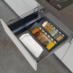 Kitchenful Kruidenrek Lade - Kruiden Organiser - 6 Stuks - Zwart - Verstelbaar - Metaal - Kruiden Opberger -Voedselopslag Winkel 1200x1200 337