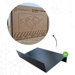 Kitchenful Kruidenrek Lade - Kruiden Organiser - 6 Stuks - Zwart - Verstelbaar - Metaal - Kruiden Opberger -Voedselopslag Winkel 1200x1200 338