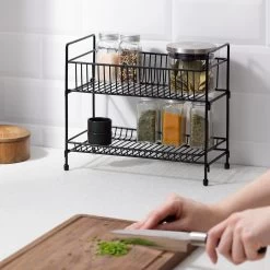 Navaris Stalen Kruidenrekje 2 Etages - Kruidenrek Staand - Rek Voor Kruidenpotjes En Glaasjes - Multifunctionele Organizer Voor Keuken En Badkamer -Voedselopslag Winkel 1200x1200 345