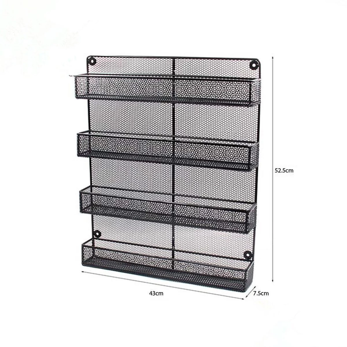 QUVIO Groot Kruidenrek Staal - Ophangbaar - Voor 32 Kruidenpotjes - 4 Laags - Zwart 3 QUVIO Groot Kruidenrek Staal - Ophangbaar - Voor 32 Kruidenpotjes - 4 Laags - Zwart - Afbeelding 3