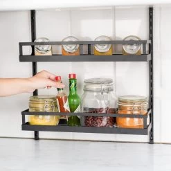 Soome Viljo - Kruidenrek Ophangbaar - Keukenrek - Wandrek - Keuken Organizer - 5 Laags - Verstelbaar - Staal - Zwart - H85xB42.5cm -Voedselopslag Winkel 1200x1200 400