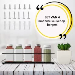 YORGS Kruidenrek Ophangbaar - Kruidenrekje Voor Potjes - Kruidenrekken Hangend 4 Stuks - Zwart - Inc Ophangmateriaal 11 YORGS Kruidenrek Ophangbaar - Kruidenrekje Voor Potjes - Kruidenrekken Hangend 4 Stuks - Zwart - Inc Ophangmateriaal -Voedselopslag Winkel 1200x1200 403