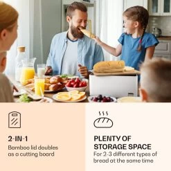 Oklahoma Broodtrommel Metaal 35,5x15,5x23 Cm Bamboe Deksel Snijplank -Voedselopslag Winkel 1200x1200 419