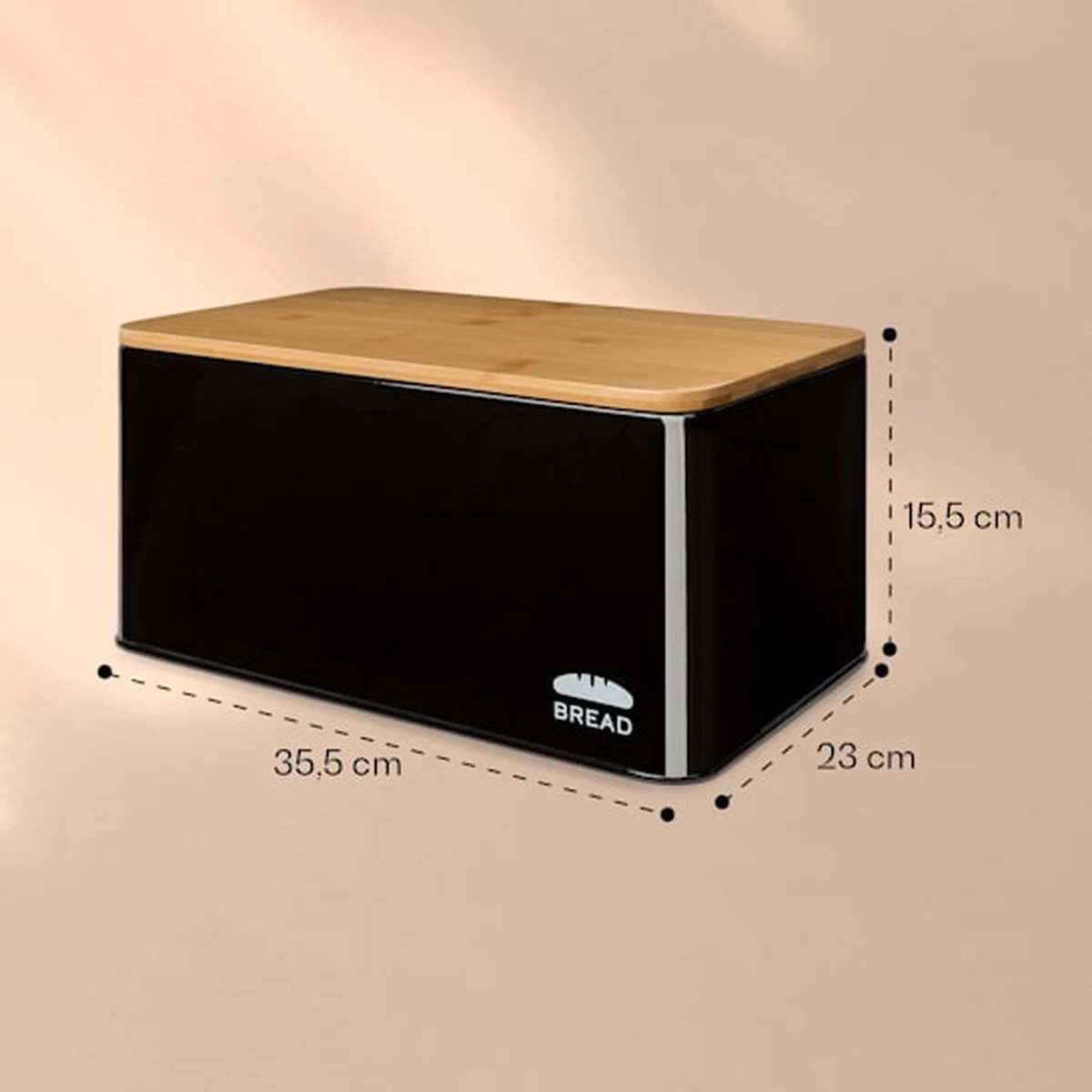 Klarstein Granrosi Oklahoma Broodtrommel - 35,5 X 15,5 X 23 Cm - Brooddoos Met Snijplank - Metaal & Bamboe 5 Klarstein Granrosi Oklahoma Broodtrommel - 35,5 X 15,5 X 23 Cm - Brooddoos Met Snijplank - Metaal & Bamboe - Afbeelding 5