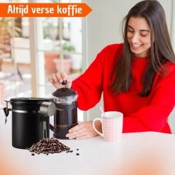 Koffie Bewaarbus Luchtdicht Met CO2 Uitlaat - Koffieblik Bewaarblik Voor 500 Gr Koffiebonen - Zwart - 1.2L -Voedselopslag Winkel 1200x1200 510