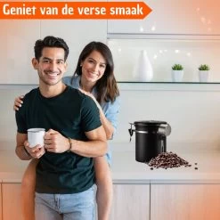 Koffie Bewaarbus Luchtdicht Met CO2 Uitlaat - Koffieblik Bewaarblik Voor 500 Gr Koffiebonen - Zwart - 1.2L -Voedselopslag Winkel 1200x1200 511