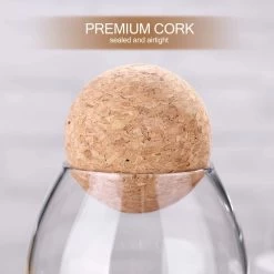 Igoods Helderglazen - Voorraadpot Met Kurkbal - Thee- En Koffiebus Met Bolvormig Houten Deksel - Voedselblikken - Keukenopslag - Opslagpotten 11 Igoods Helderglazen - Voorraadpot Met Kurkbal - Thee- En Koffiebus Met Bolvormig Houten Deksel - Voedselblikken - Keukenopslag - Opslagpotten -Voedselopslag Winkel 1200x1200 539