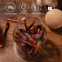 Igoods Helderglazen - Voorraadpot Met Kurkbal - Thee- En Koffiebus Met Bolvormig Houten Deksel - Voedselblikken - Keukenopslag - Opslagpotten 12 Igoods Helderglazen - Voorraadpot Met Kurkbal - Thee- En Koffiebus Met Bolvormig Houten Deksel - Voedselblikken - Keukenopslag - Opslagpotten -Voedselopslag Winkel 1200x1200 540