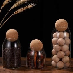 Igoods Helderglazen - Voorraadpot Met Kurkbal - Thee- En Koffiebus Met Bolvormig Houten Deksel - Voedselblikken - Keukenopslag - Opslagpotten 13 Igoods Helderglazen - Voorraadpot Met Kurkbal - Thee- En Koffiebus Met Bolvormig Houten Deksel - Voedselblikken - Keukenopslag - Opslagpotten -Voedselopslag Winkel 1200x1200 541