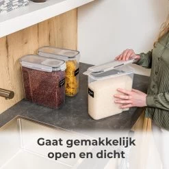 Stosh Voorraadpotten - Voorraadbussen - Vershouddoos - 4 Stuks - 4.0L - BPA Vrij - Kunststof -Voedselopslag Winkel 1200x1200 547