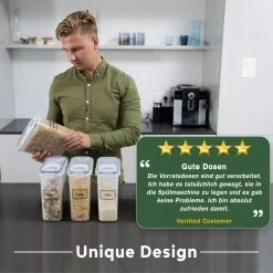 TNM Luxe Luchtdichte Voorraadbussen Set Zwart (4x2,5L), Voorraadpotten, Voedselcontainer Met Deksel, Vershouddoos -Voedselopslag Winkel 1200x1200 551