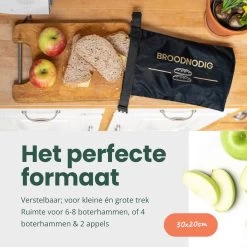 BROODNODIG® - Herbruikbare Boterhamzak - Van 100% Gerecyclede PET-flessen - Ideaal Als Diepvrieszakjes - Lunchzak - Herbruikbaar Boterhamzakje - Foodwrap - Lunchbox - 30x20cm - Zwart -Voedselopslag Winkel 1200x1200 588