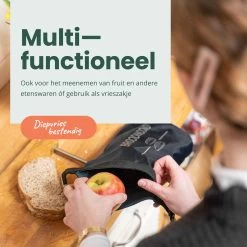 BROODNODIG® - Herbruikbare Boterhamzak - Van 100% Gerecyclede PET-flessen - Ideaal Als Diepvrieszakjes - Lunchzak - Herbruikbaar Boterhamzakje - Foodwrap - Lunchbox - 30x20cm - Zwart -Voedselopslag Winkel 1200x1200 589