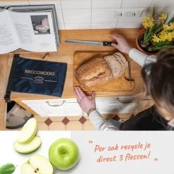 BROODNODIG® - Herbruikbare Boterhamzak - Van 100% Gerecyclede PET-flessen - Ideaal Als Diepvrieszakjes - Lunchzak - Herbruikbaar Boterhamzakje - Foodwrap - Lunchbox - 30x20cm - Zwart -Voedselopslag Winkel 1200x1200 592