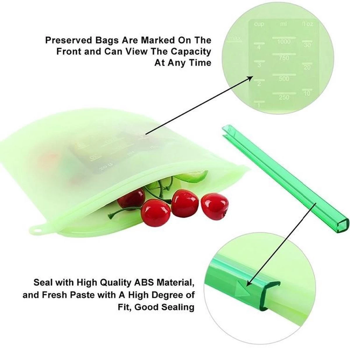 Merkloos Vershoudzakken Food Savers - Diepvrieszakken Vrieszakken Invrieszakken - Duurzaam Voedsel Bewaren - Siliconen - Herbruikbaar - Bewaarzakken - Lekvrij - BPA Vrij - Foodsavers - Fresh Bags - 3+1 Gratis 7 Merkloos Vershoudzakken Food Savers - Diepvrieszakken Vrieszakken Invrieszakken - Duurzaam Voedsel Bewaren - Siliconen - Herbruikbaar - Bewaarzakken - Lekvrij - BPA Vrij - Foodsavers - Fresh Bags - 3+1 Gratis - Afbeelding 7