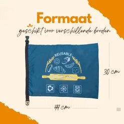 Herbruikbare Broodzak - Brooddoos - Broodbak - Voor Zelfgebakken Brood - Dubbele Voering - -Voedselopslag Winkel 1200x1200 608