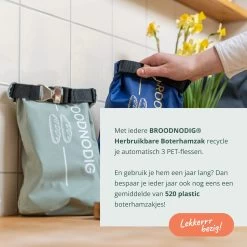 BROODNODIG® - Herbruikbare Boterhamzak - Van 100% Gerecyclede PET-flessen - Ideaal Als Diepvrieszakjes - Lunchzak - Herbruikbaar Boterhamzakje - Foodwrap - Lunchbox - 30x20cm - Pastel Groen -Voedselopslag Winkel 1200x1200 624