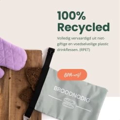 BROODNODIG® - Herbruikbare Boterhamzak - Van 100% Gerecyclede PET-flessen - Ideaal Als Diepvrieszakjes - Lunchzak - Herbruikbaar Boterhamzakje - Foodwrap - Lunchbox - 30x20cm - Pastel Groen -Voedselopslag Winkel 1200x1200 625